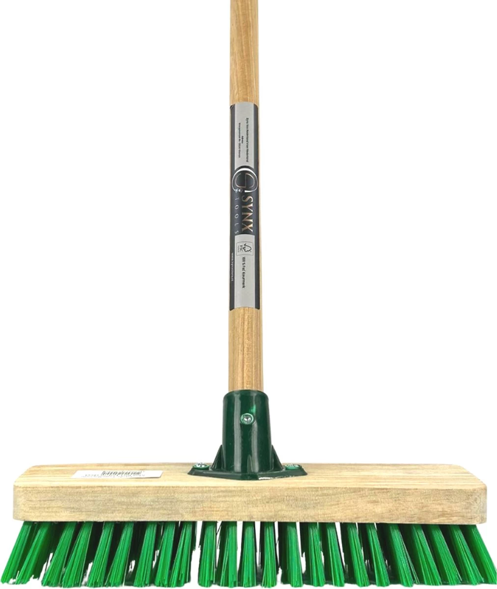 Synx Tools Tegelborstel 28cm - Mosbezem - Schrobbezem - Bezem - Mos - Onkruidborstel - Veger - Harde Borstel- Bezem Met Steel 120cm - Afbeelding 2