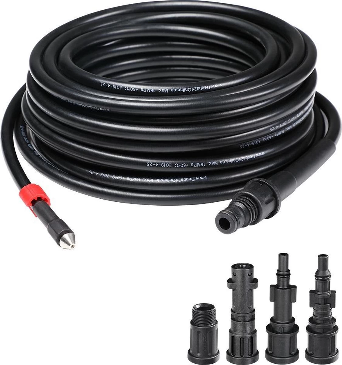 Deuba Rioolreiniging Set -15 M 160 Bar - Incl. 4 Adapters - Afbeelding 2