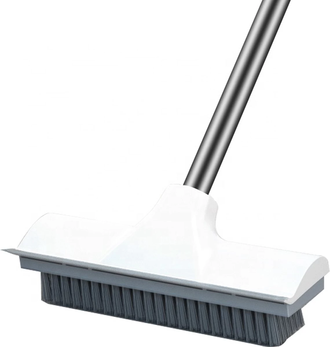 Synx Tools Luiwagen Borstel 2-in-1 Trekker - Badkamer Borstel Vloertrekker Met Steel Schrobborstel - Harde Borstelharen - Vloerwisser Badkamer - Met Telescopische Steel