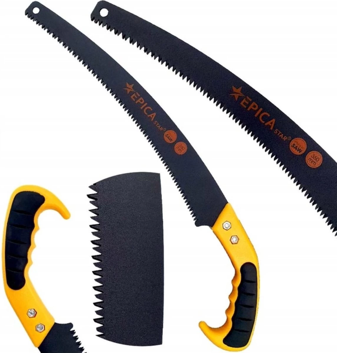 Tuin Handzaag - Takkenzaag - 17 Cm - Geel / Zwart - 350 Mm - Dubbel Gekarteld - Rubberen Handvat - Snoeizaag - Boomzaag - Houtzaag - Handzaag - Tuinieren - Afbeelding 2