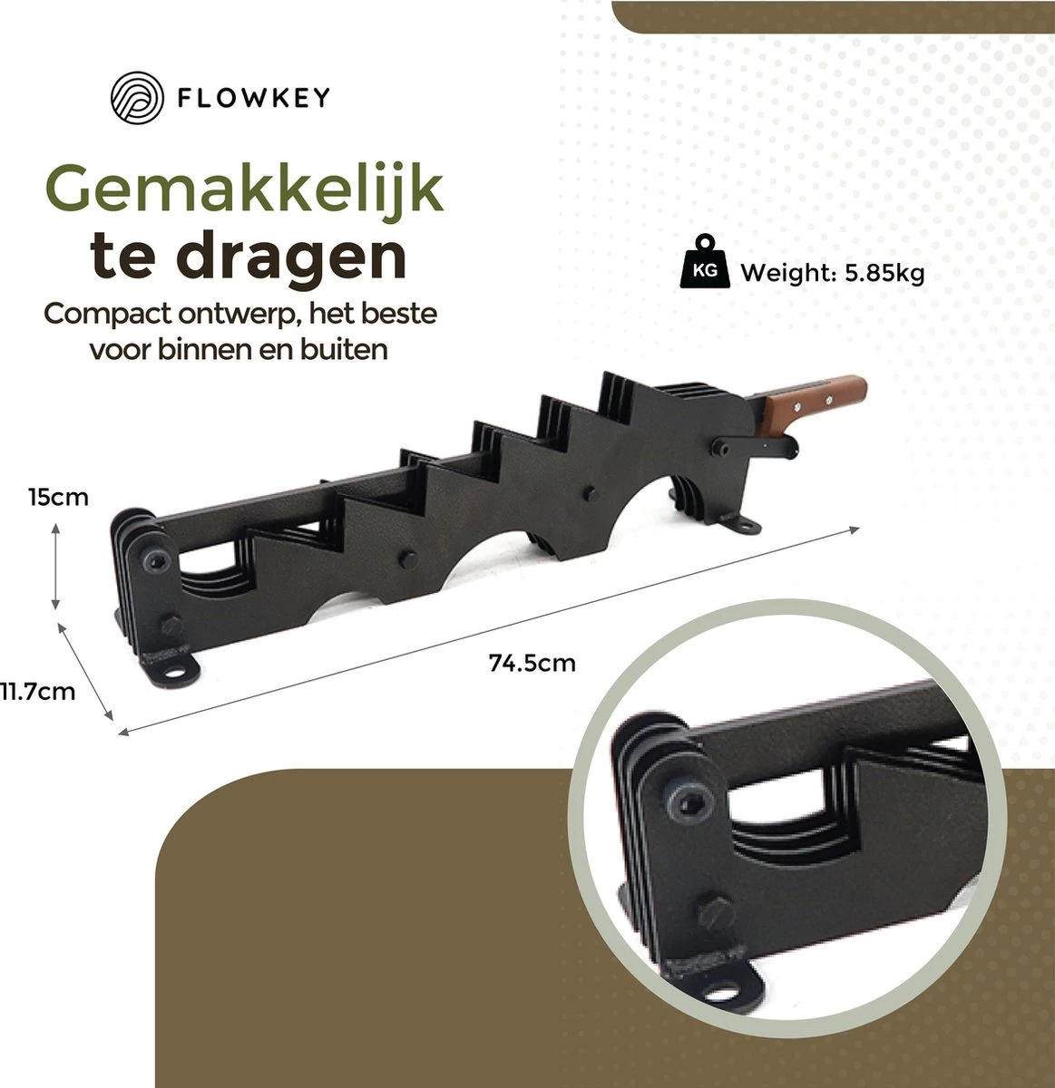 Flowkey® Houtklover XL - Houtsplijter Bijl - Houtkliever Kloofwig Gietijzer - Voor Hout & Aanmaakhout - Inclusief Gratis Bevestigingsset - Afbeelding 10