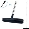 2 In 1 Rubberen Bezem – Bezem Binnen & Buiten – Vloerwisser Met Steel - Met Huisdierhaar Verwijderaar - Vloertrekker – Veger - Extra Lang 160cm