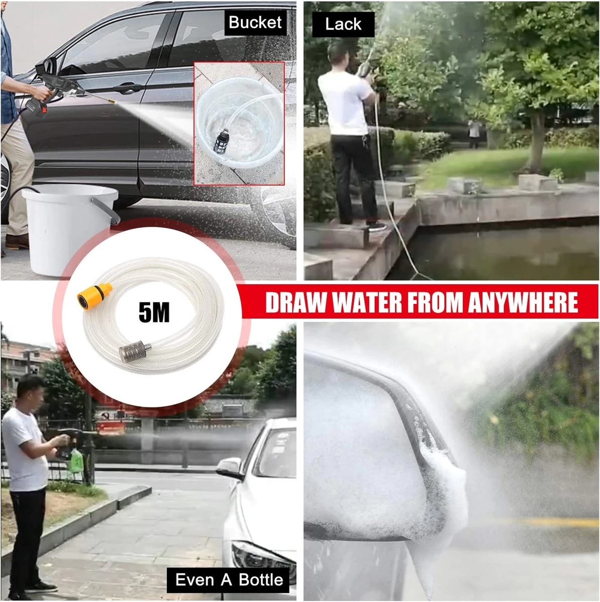 BOTC Universal Hogedrukreiniger - Draagbaar - Auto Wasmachine - Hogedrukreiniger - Afbeelding 4