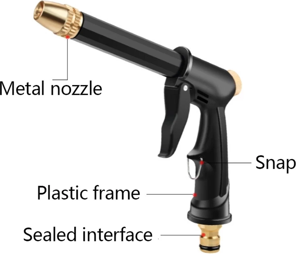 Merkloos Terrasreiniger - Hogedrukspuit - Ergonomisch - Compact - Draagbaar - Tuinslang - Schuimen - Afbeelding 2