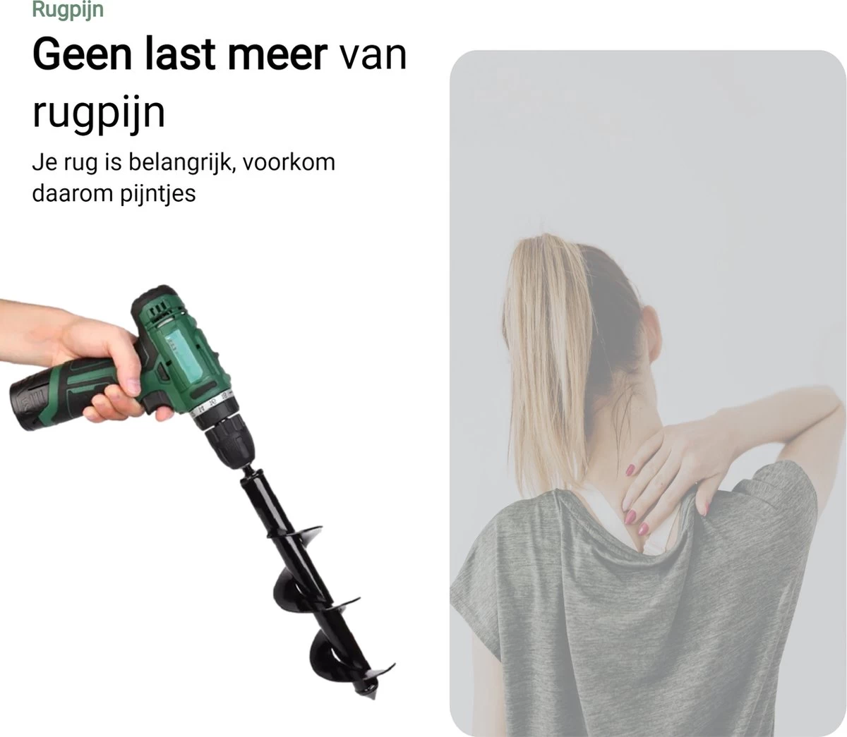 MaatWorkz - Grondboor - 25 CM - Boormachine - Bollenplanter - Moestuin - Palenboor - Boor - Tuin - Afbeelding 4