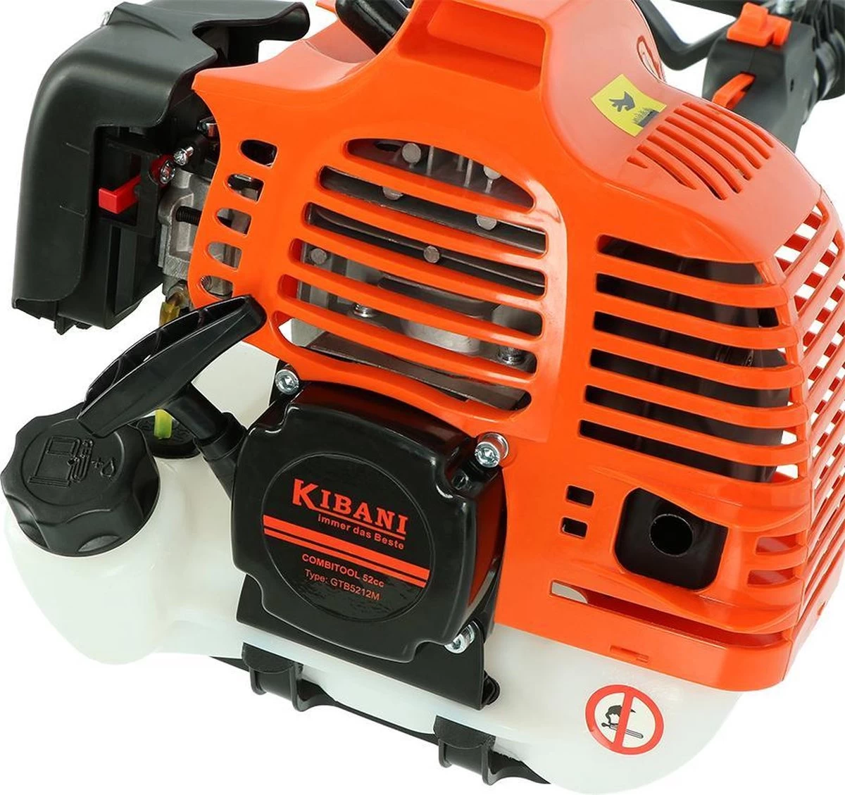 Kibani 6-in-1 Multitool - 52 Cc / 1.9 PK 2-takt Benzine Motor - Heggenschaar, Kettingzaag, Grastrimmer, Maaidraad 100M, Onkruidborstel, Zaagblad, Maaidraad 100 M & Bosmaaier - Afbeelding 14