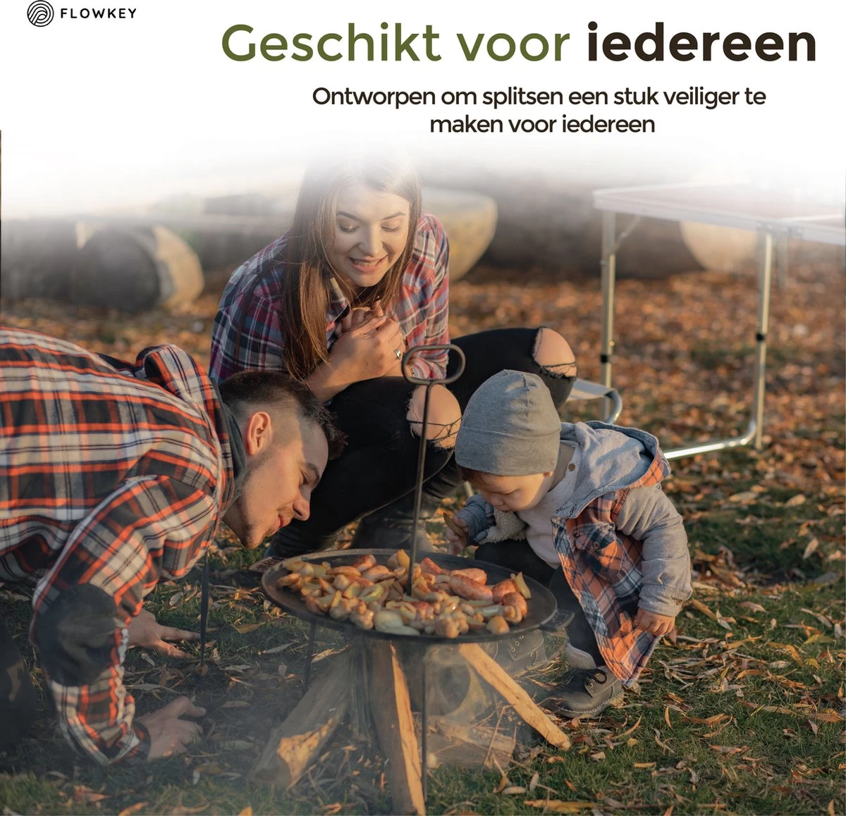 Flowkey® Houtklover XL - Houtsplijter Bijl - Houtkliever Kloofwig Gietijzer - Voor Hout & Aanmaakhout - Inclusief Gratis Bevestigingsset - Afbeelding 4