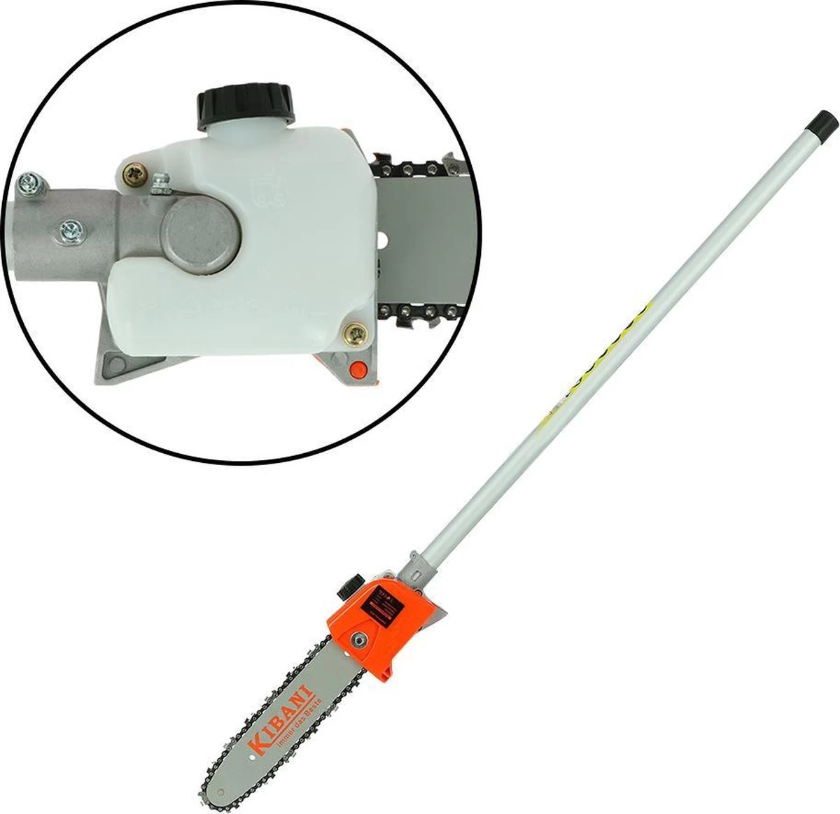 Kibani 6-in-1 Multitool - 52 Cc / 1.9 PK 2-takt Benzine Motor - Heggenschaar, Kettingzaag, Grastrimmer, Maaidraad 100M, Onkruidborstel, Zaagblad, Maaidraad 100 M & Bosmaaier - Afbeelding 13