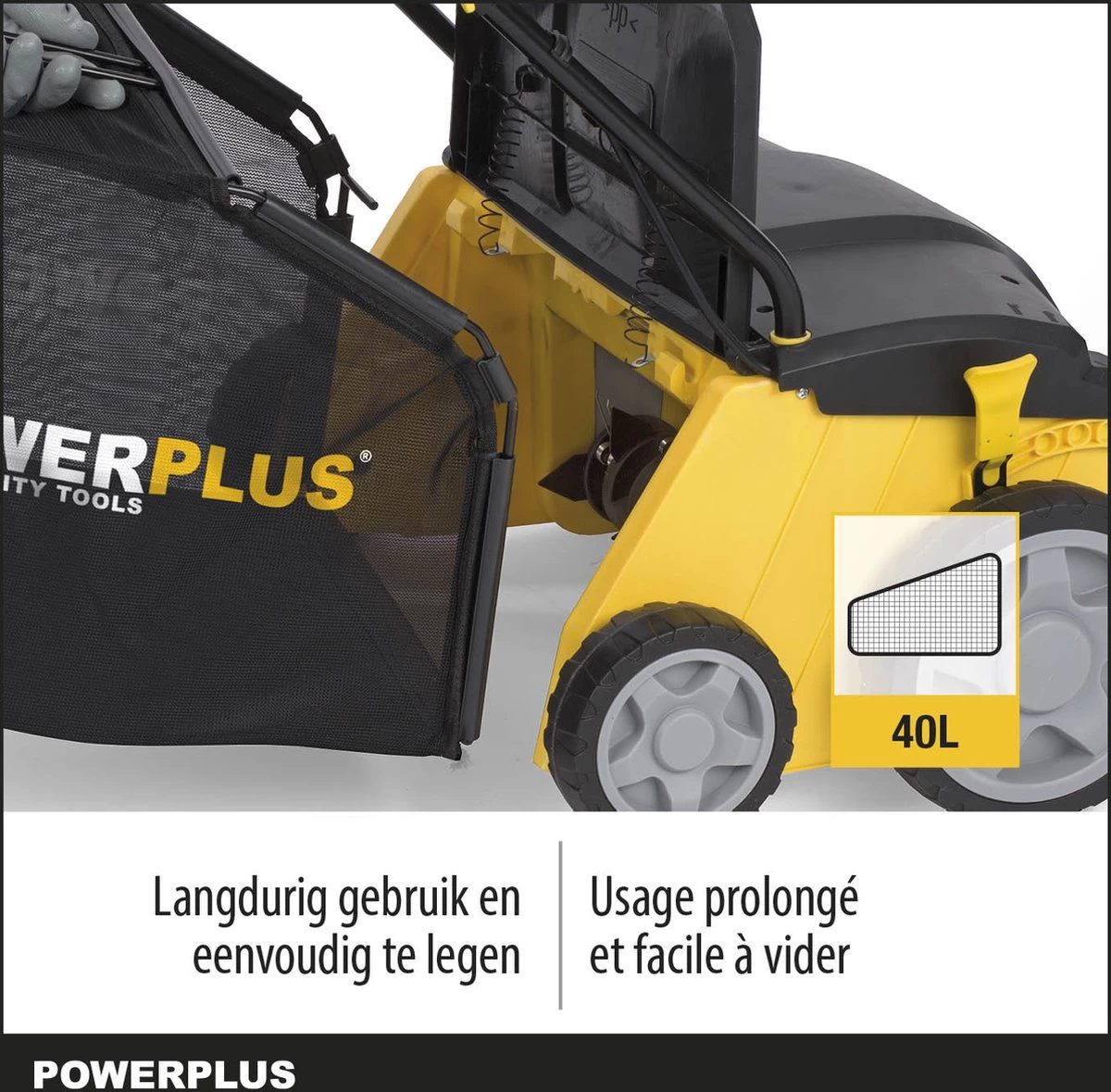 Powerplus POWXG7513 Elektrische Verticuteermachine - Mos Verwijderaar - 1400W - 320mm Maaibreedte - 45L Opvangbak - Incl. Gazonbeluchter/grasbeluchter - Afbeelding 5