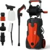 Merkloos Home Hogedrukreiniger - 2100W - 165 Bar - Met Verstelbare Nozzles Slanghaspel 5m Netsnoer 10m Slang - Voor Reiniging Huis Auto Tuin