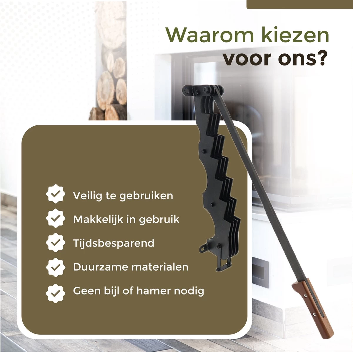 Flowkey® Houtklover XL - Houtsplijter Bijl - Houtkliever Kloofwig Gietijzer - Voor Hout & Aanmaakhout - Inclusief Gratis Bevestigingsset - Afbeelding 7