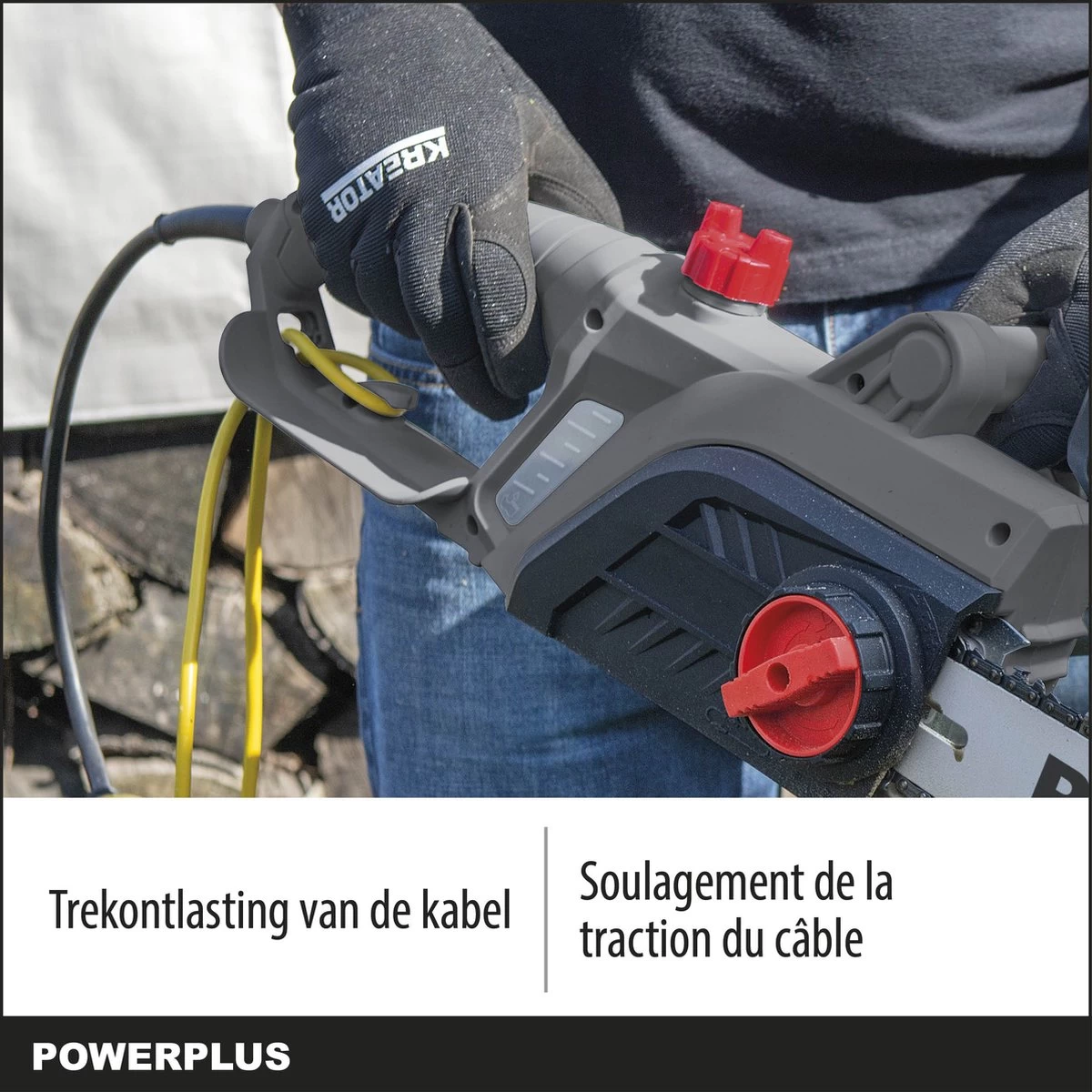 Powerplus POWEG10110 Elektrische Kettingzaag - 2200W - Zwaardlengte 400mm - Automatische Kettingsmering - Incl. 1x Ketting En 1x Zwaard - Afbeelding 6