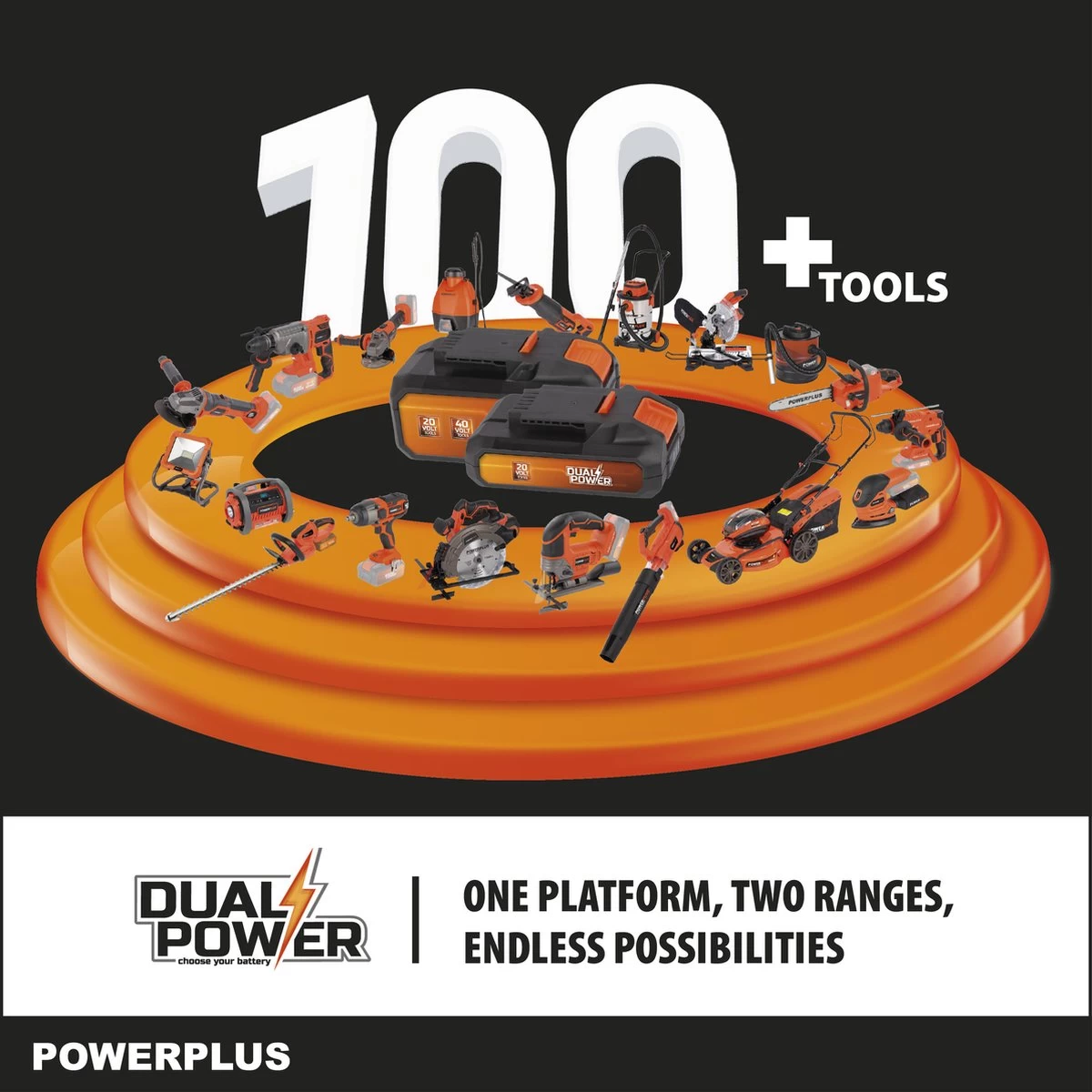 Powerplus Dual Power POWDPGSET33 Accu Kettingzaag - 40V - 30 Cm Zwaardlengte -2x20V Accu -1 X Lader - Afbeelding 5