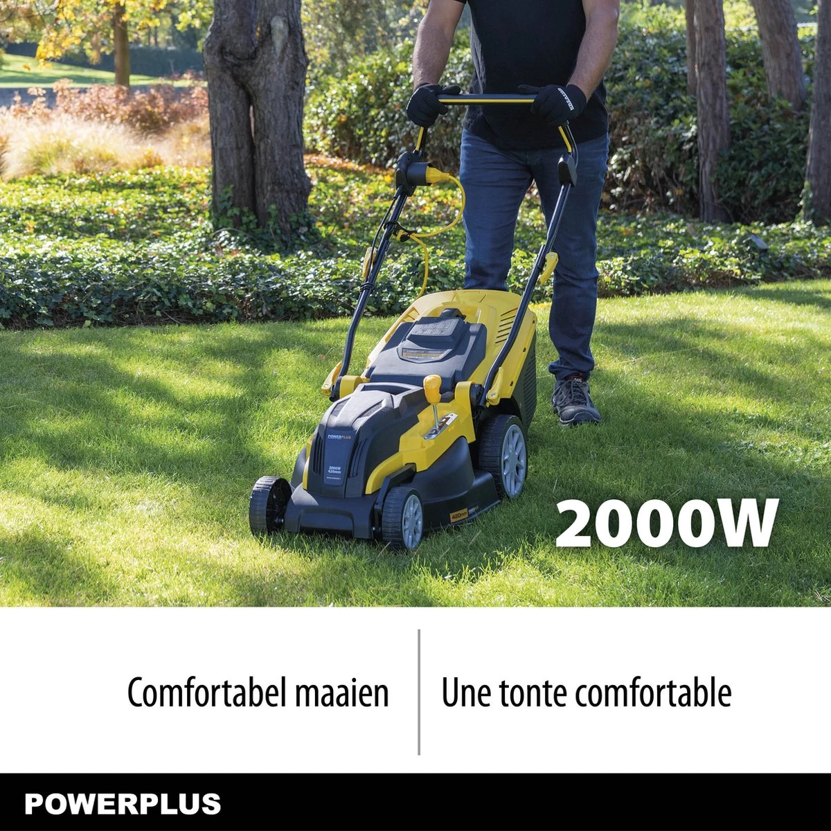 Powerplus POWXG6281 Elektrische Grasmaaier - Grasmachine Voor Middelgrote En Grote Tuin - 2000W - Maaibreedte 420mm - Verstelbare Maaihoogte - Mulching Functie - Incl. 40L Opvangbak - Afbeelding 5
