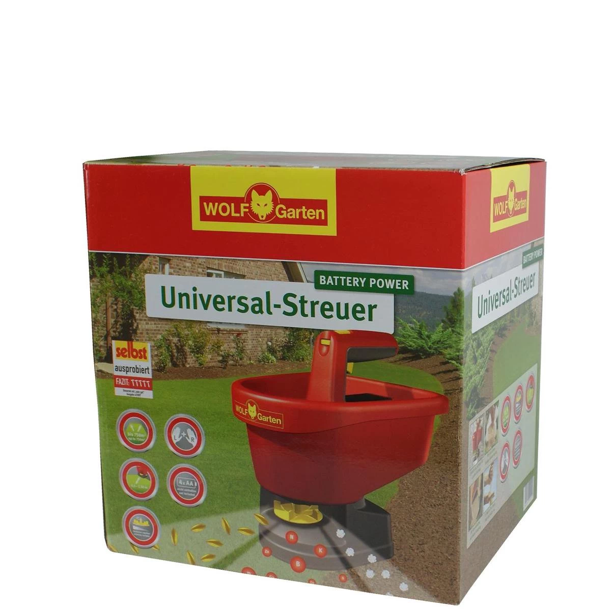 WOLF-Garten Universele Handstrooier WE-B - Strooibreedte Instelbaar 0.5 M-2.5m - Batterij Aandrijving - Inhoud 3 Liter - Afbeelding 5