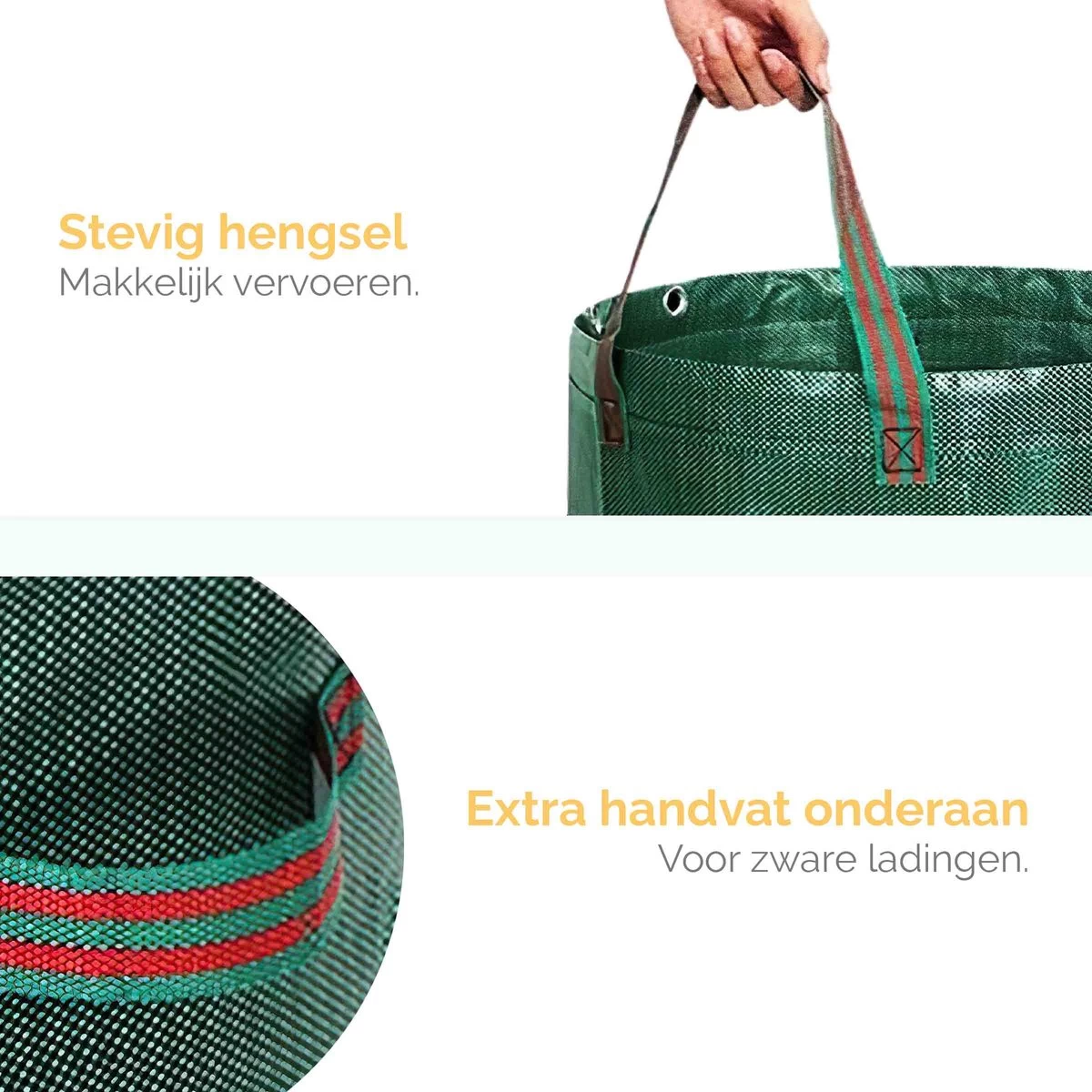 Goliving Tuinafvalzak - Set Van 2- Tuinafvalzakken Opvouwbaar - Tuinzak - Tuinafvalemmer - 2x 280 Liter - Groen - Afbeelding 8