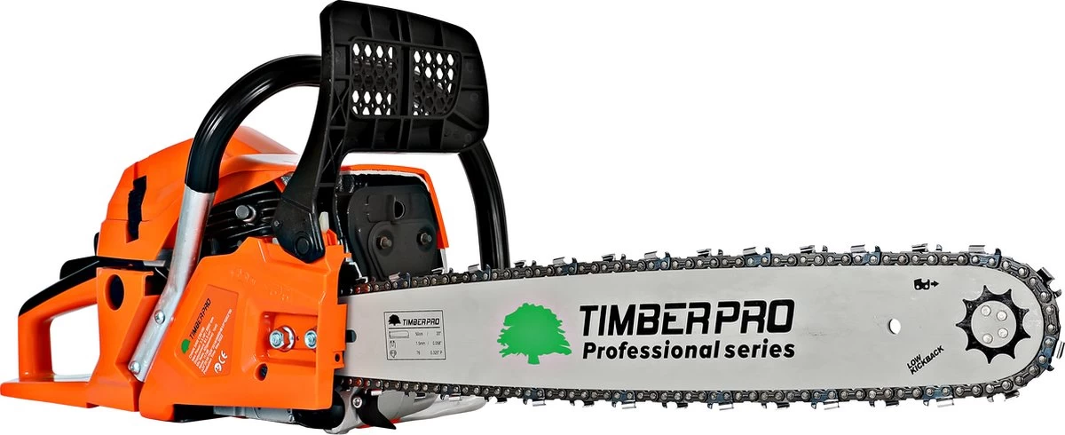 TIMBERPRO - Kettingzaag - 62 Cc - Benzine - Zwaardlengte 50 Cm - Met Transportzak - Met 2e Ketting - Afbeelding 2