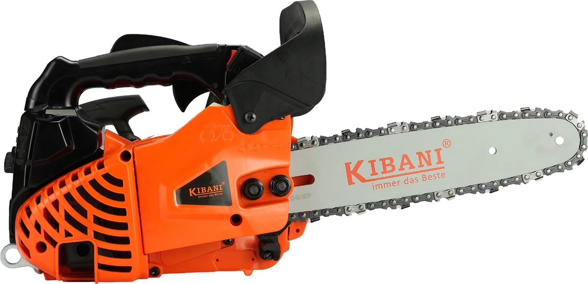 Kibani Kettingzaag Benzine - 25.4 Cc / 1 Pk 2-takt Motor - Incl. Extra Ketting - Zwaardlengte 25 Cm / 10 Inch – Easy-Startsysteem - Snoeizaag - Afbeelding 3