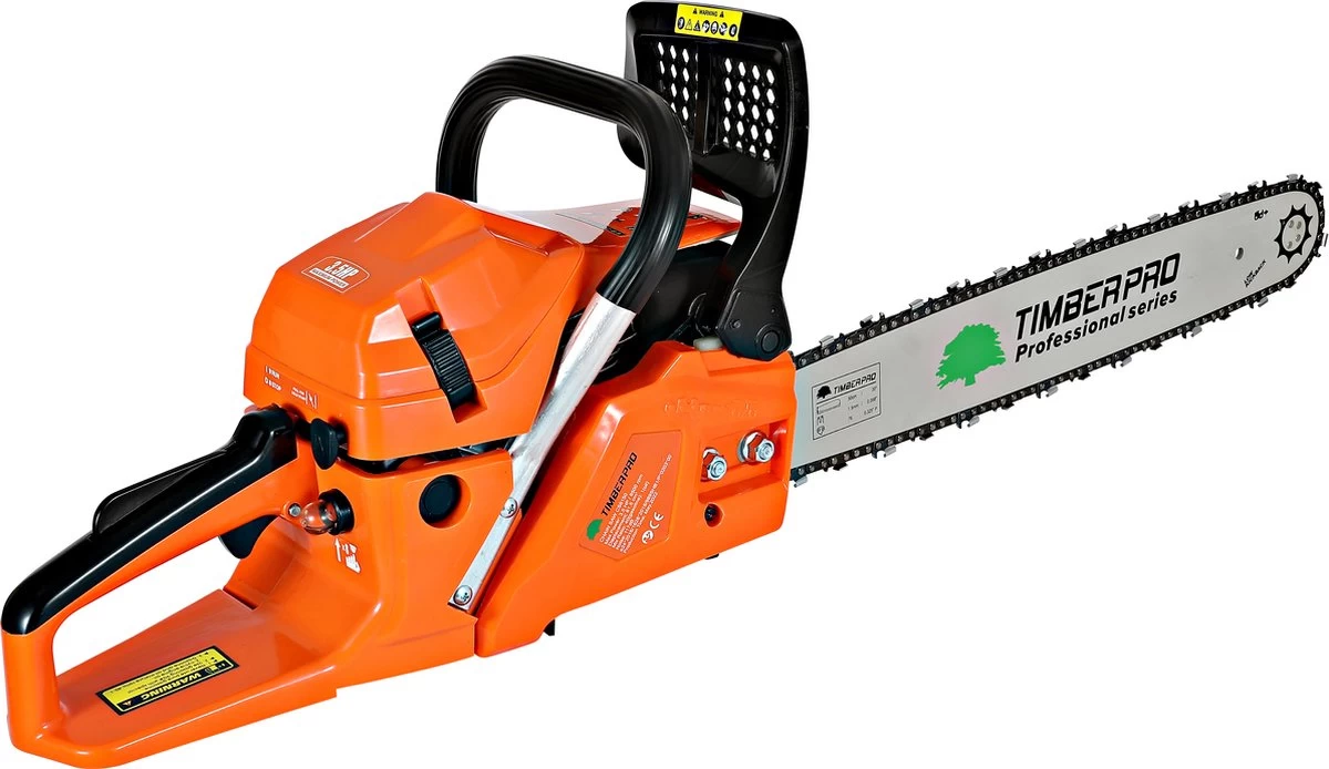 TIMBERPRO - Kettingzaag - 62 Cc - Benzine - Zwaardlengte 50 Cm - Met Transportzak - Met 2e Ketting - Afbeelding 5
