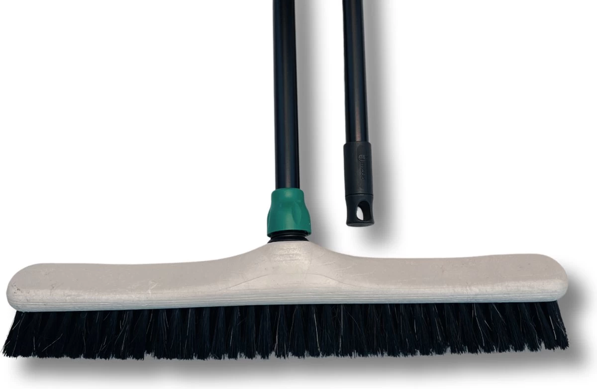 MAUS Bezem Binnen 50cm - Zachte Paardenhaar Zaalveger Met Steel 150cm - Gerecycled - Made In EU - Zeer Robuust