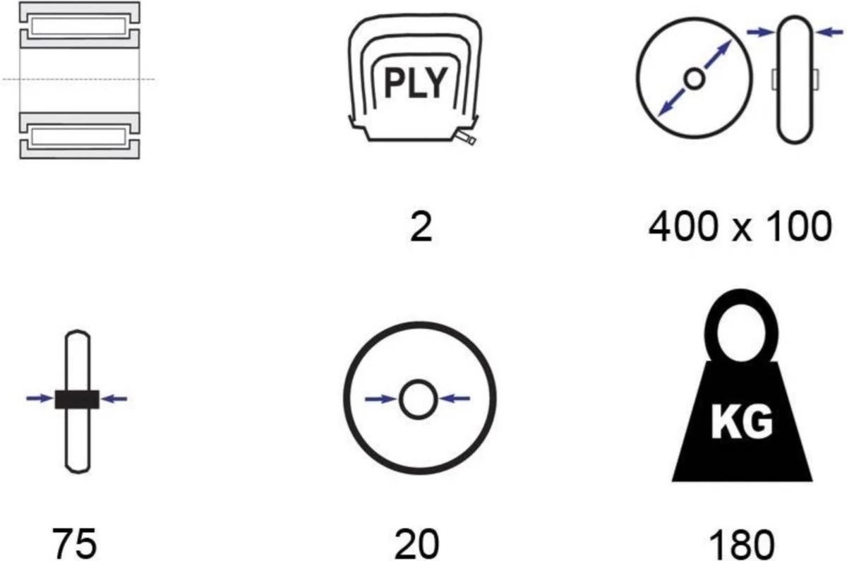 Kruiwagen Wiel 4.00 - 8 Luchtband Lijnprofiel - Asdiameter 20mm - Afbeelding 14