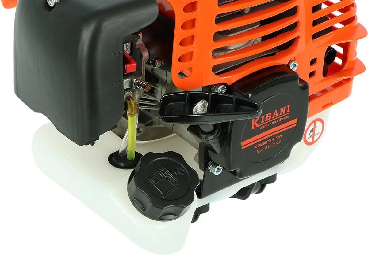 Kibani 6-in-1 Multitool - 52 Cc / 1.9 PK 2-takt Benzine Motor - Heggenschaar, Kettingzaag, Grastrimmer, Maaidraad 100M, Onkruidborstel, Zaagblad, Maaidraad 100 M & Bosmaaier - Afbeelding 3