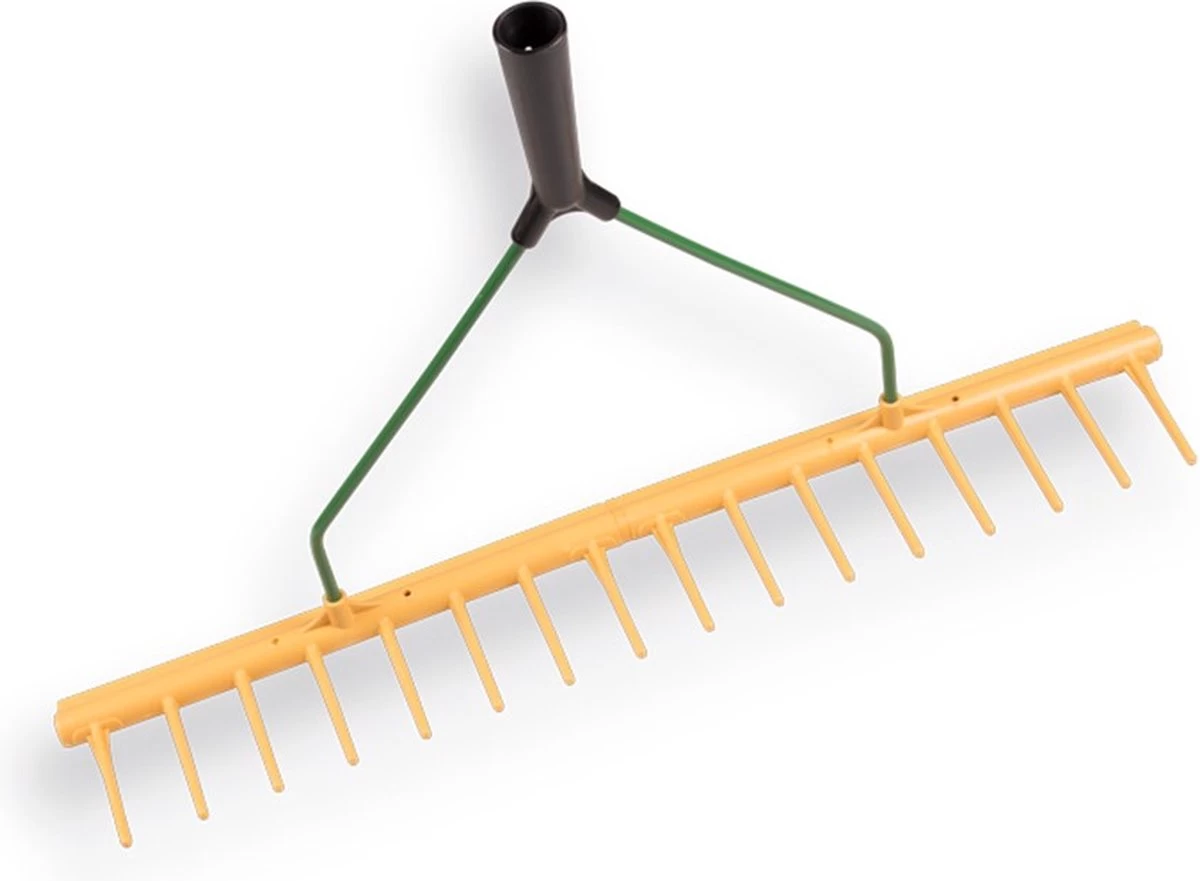 Excellent - Blad Hark - Polyhark Recht Rand - Tuin En Gazon Hark - Handhark - Grashark - Hark Zonder Steel - 16 Tanden - Rood - 65 CM - Afbeelding 3