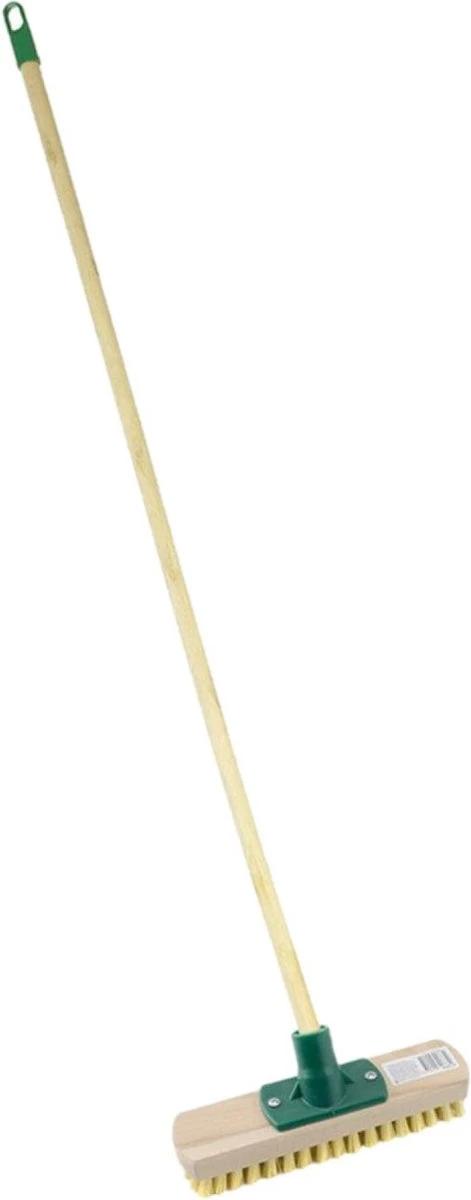 Merkloos Luiwagen/schrobbezem Met Steel - Hout - 24 Cm