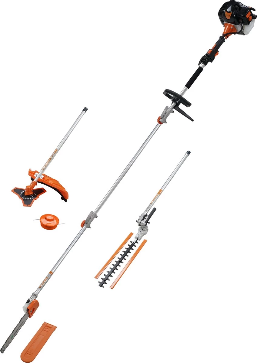 TIMBERPRO - 5-in-1 – Multitool – Benzine - Kettingzaag - Bosmaaier -Kantenmaaier - Haagschaar - Verlengstuk - 52 Cc. - Afbeelding 11